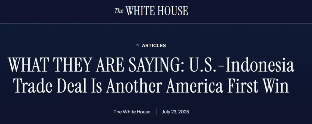 Indonesia Trade Deal Is Another America First Win