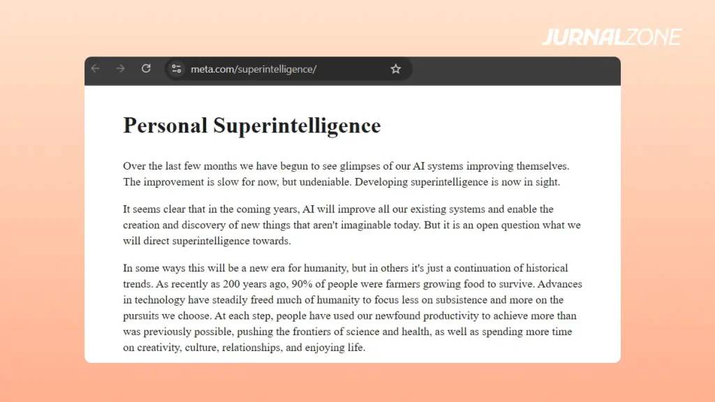 Personal Superintelligence Mark Zuckerberg