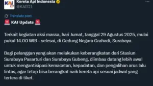 KAI Imbau Penumpang Gubeng dan Pasarturi