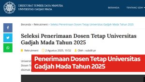 Penerimaan Dosen Tetap Universitas Gadjah Mada Tahun 2025