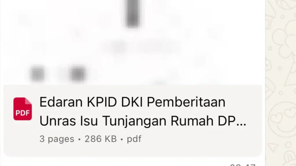 Surat Edaran KPID Jakarta dari X