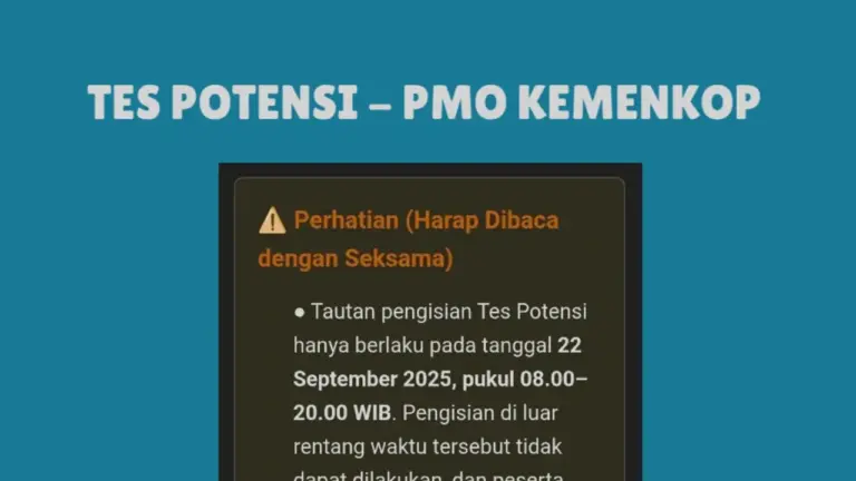 Cek Jadwal Tes Potensi PMO Kemenkop