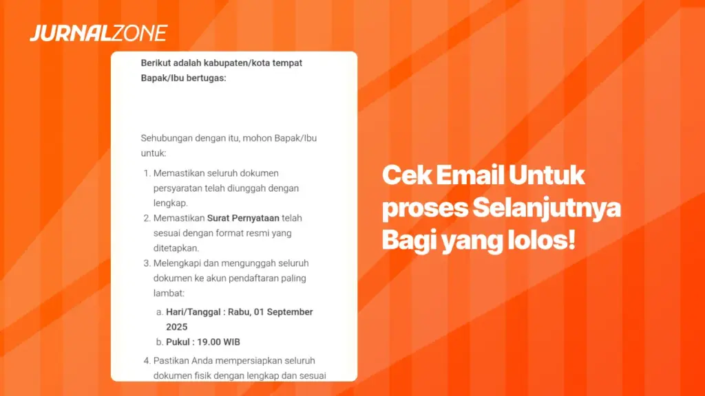 Cek email peserta lolos asisten bisnis