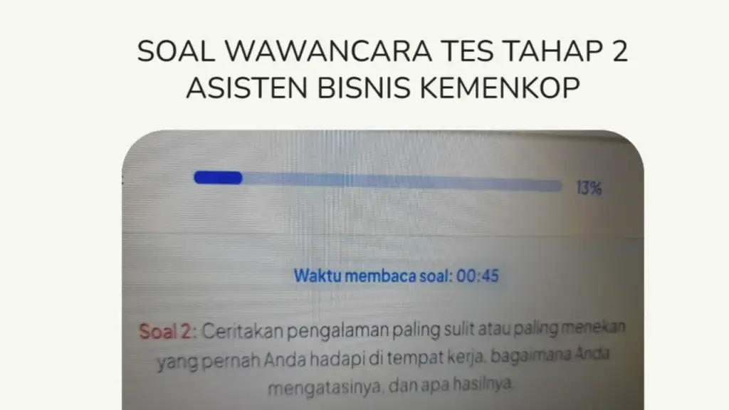 Contoh Soal Wawancara Asisten Bisnis Kemenkop