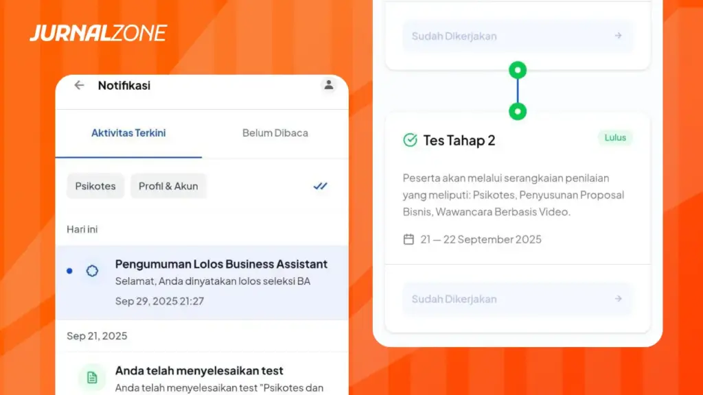 Contoh peserta yang lolos seleksi BA Kemenkop