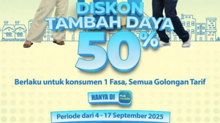 Diskon PLN 50 persen bulan September