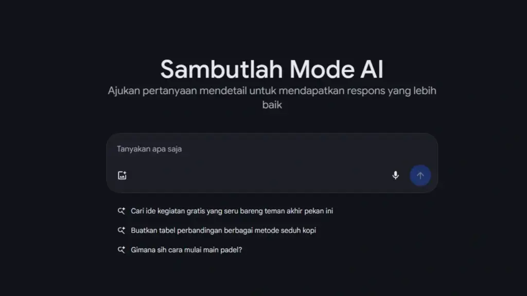 Google Search AI Mode Bahasa Indonesia