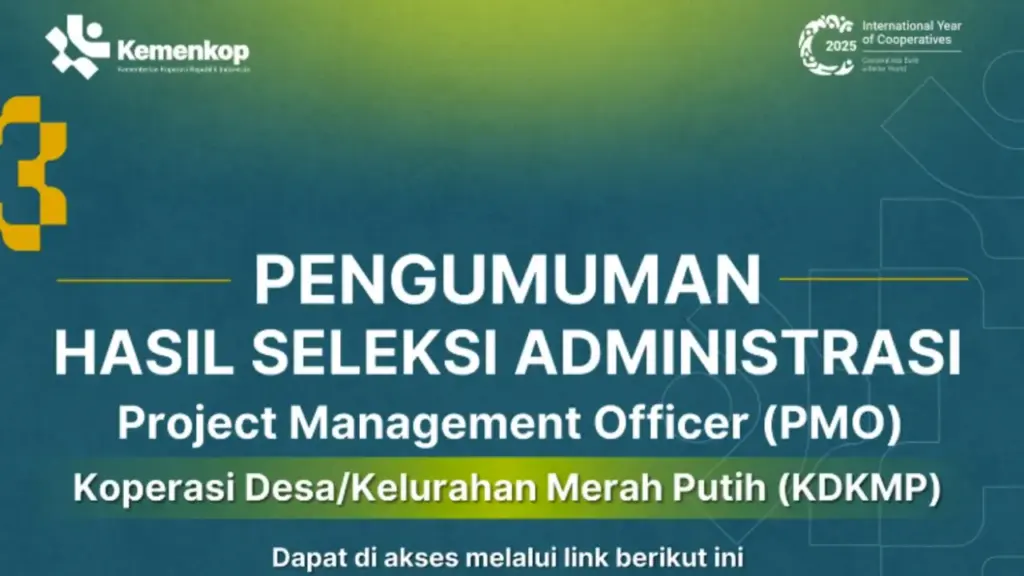 Hasil Seleksi Adminsitrasi PMO Kemenkop