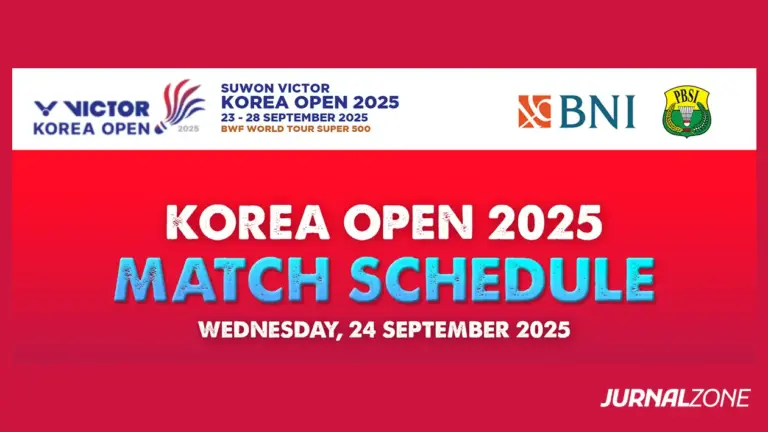 Jadwal Korea Open 24 September 2025