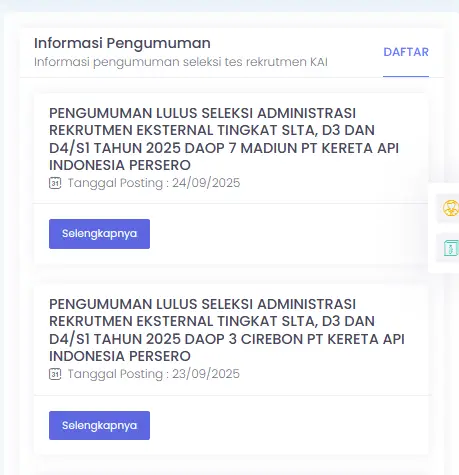 Jadwal Tes Lanjutan