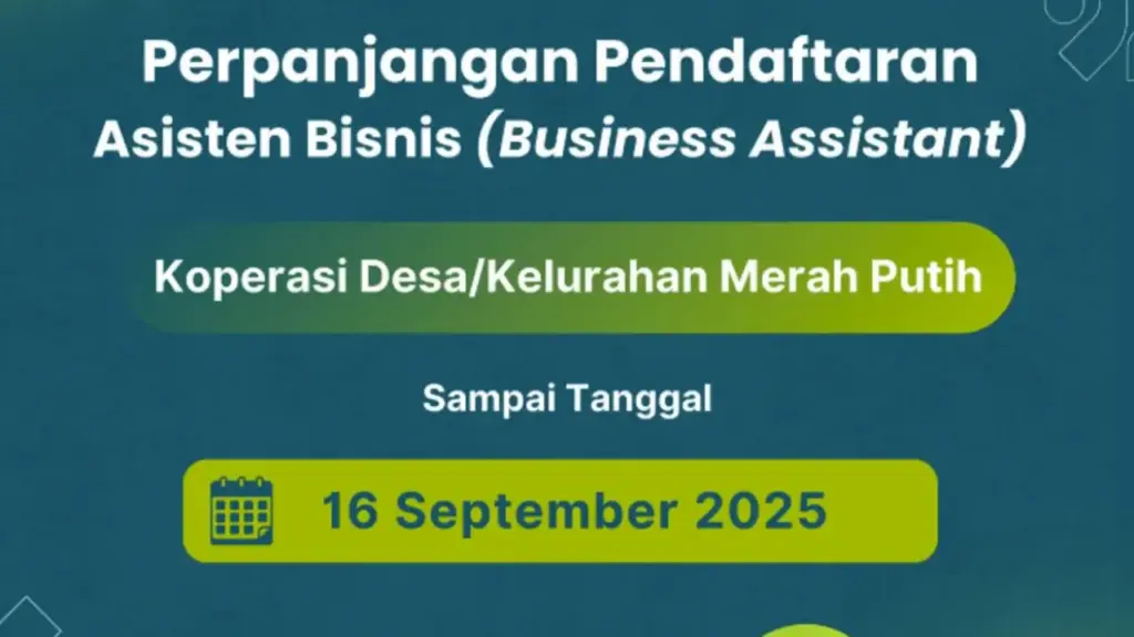 Pendaftaran Asisten Bisnis Kemenkop 2025 Diperpanjang