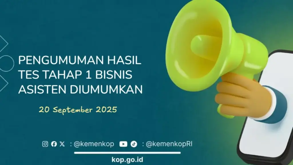 Pengumuman Hasil Tes Tahap 1 Asisten Bisnis Kemenkop