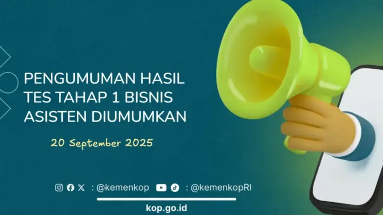 Pengumuman Hasil Tes Tahap 1 Asisten Bisnis Kemenkop