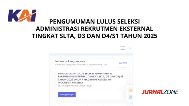 Pengumuman rekrutmen KAI 2025