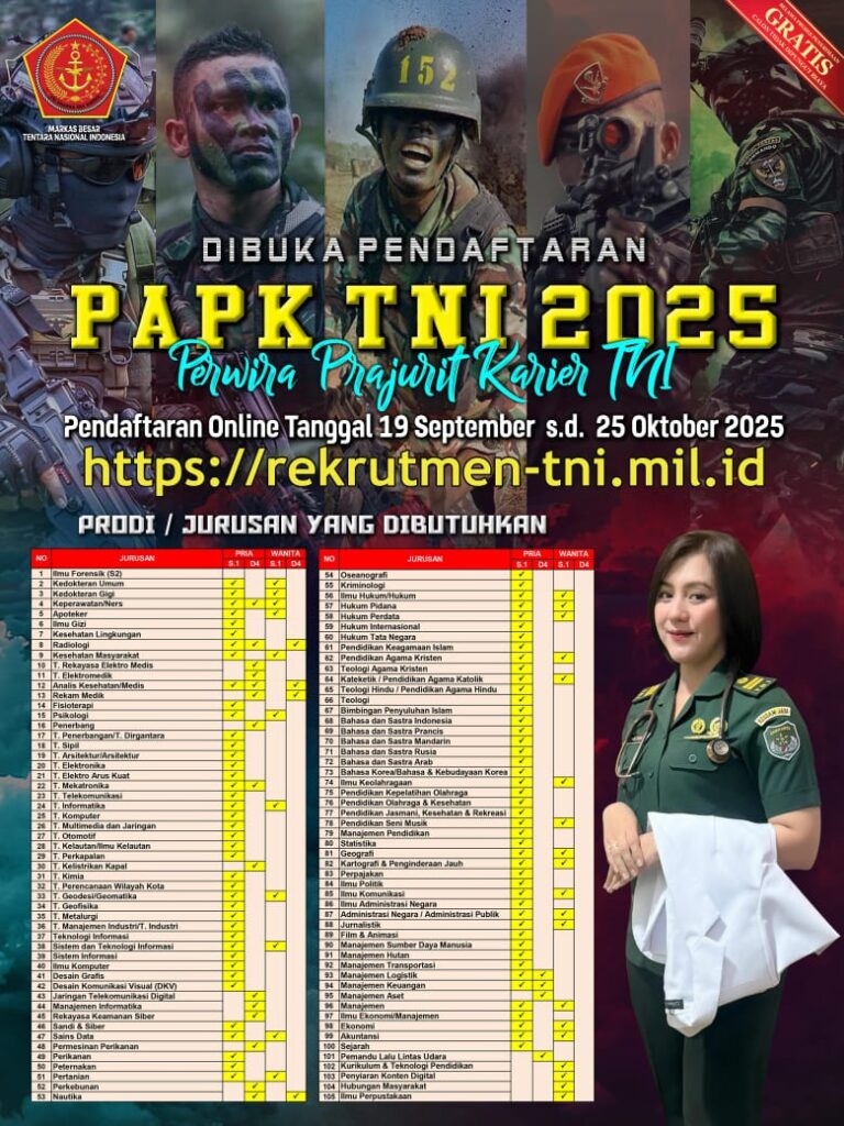 Rekrutmen Perwira Prajurit Karier (PAPK) TNI 2025