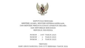 SKB 3 Menteri Cuti Bersama 2026
