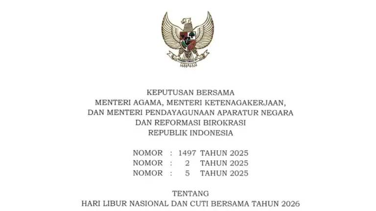SKB 3 Menteri Cuti Bersama 2026
