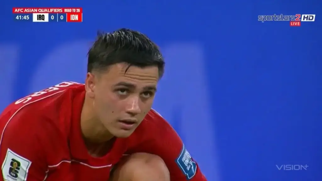 Eliano di Babak Pertama Indonesia vs Irak