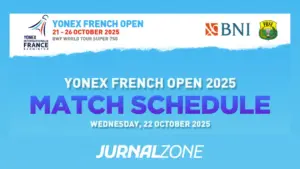 Jadwal French Open 22 Oktober 2025