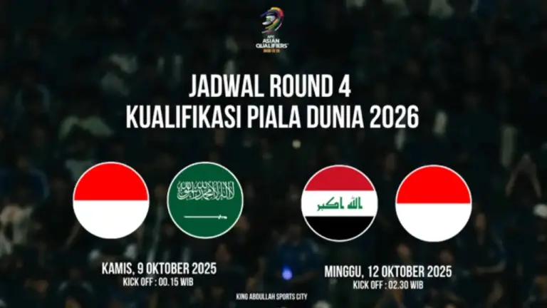 Jadwal Timnas di Kualifikasi Piala Dunia Round 4