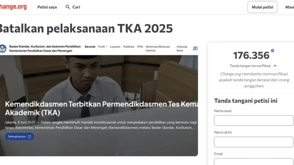 Petisi Batalkan TKA 2025