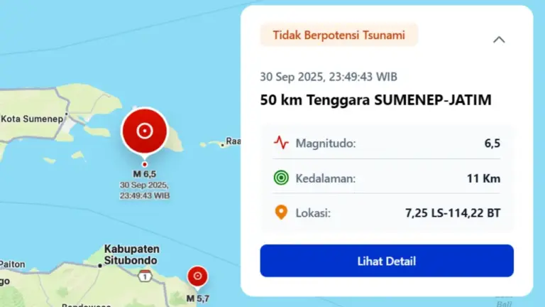 Sumenep Diguncang 7 Kali
