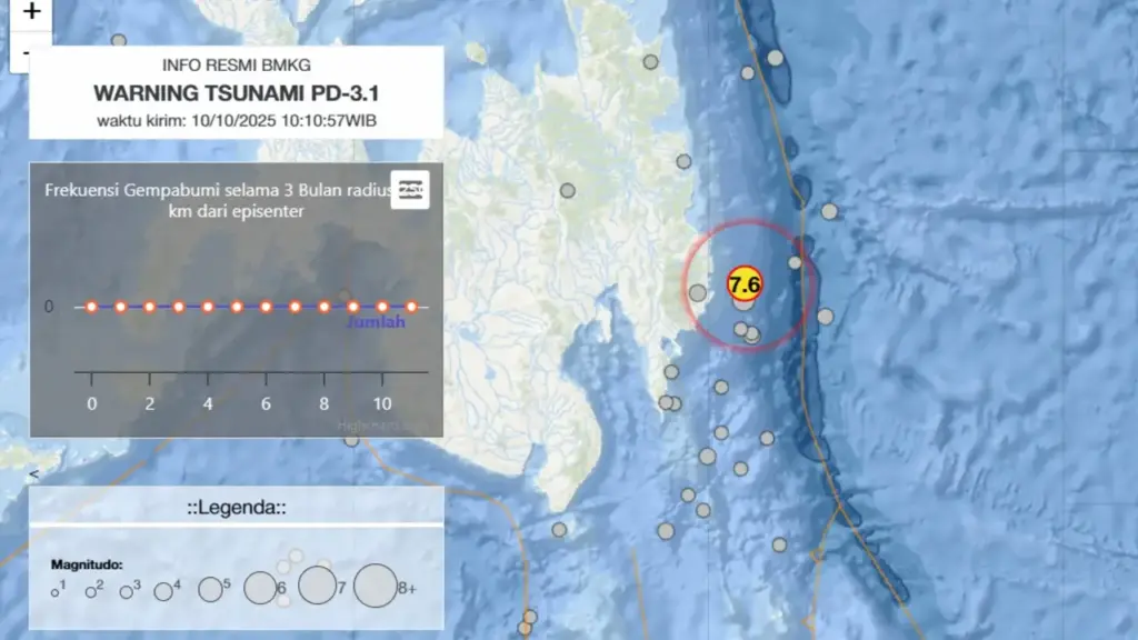Tsunami 5-7 Cm sulut hari ini