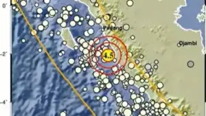 Gempa M 4,5 Guncang Wilayah Pesisir Selatan Sumbar