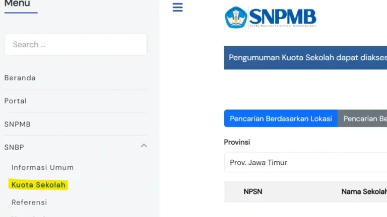 Cara Cek Kuota Sekolah untuk SNBP 2026