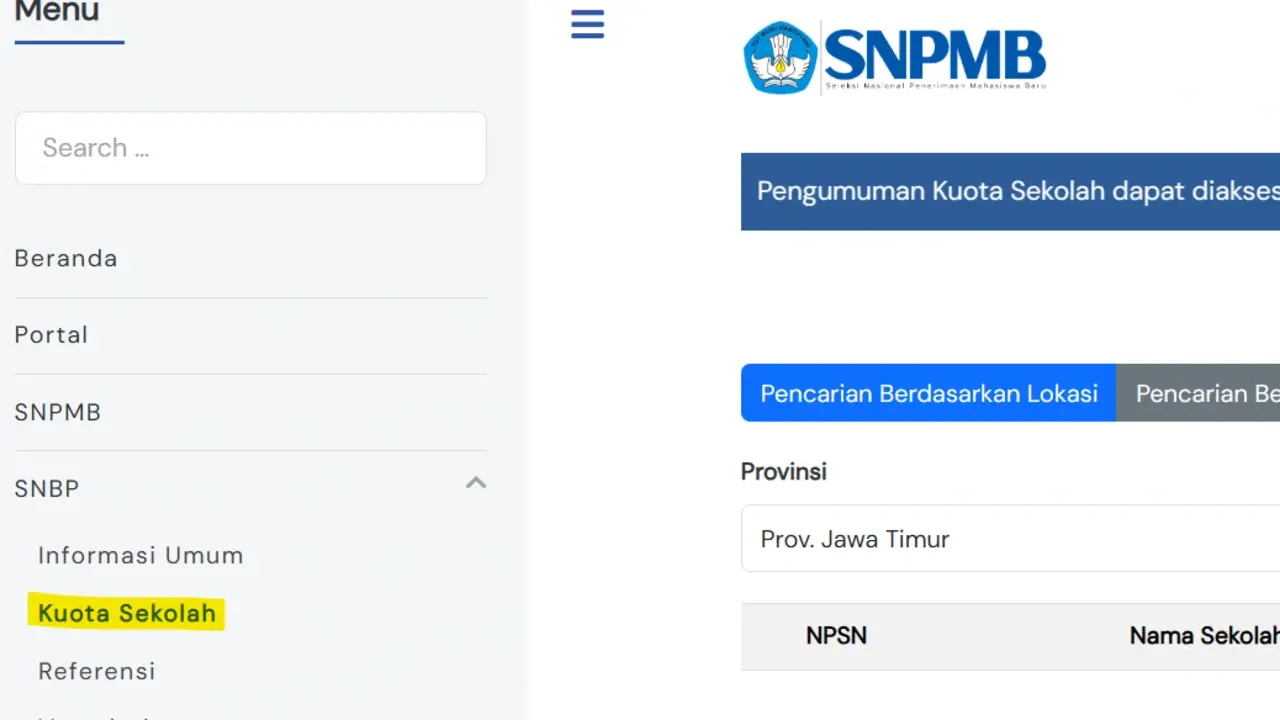 Cara Cek Kuota Sekolah untuk SNBP 2026