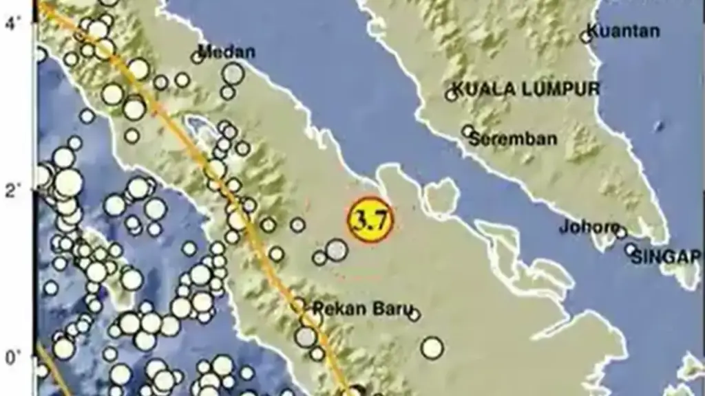 Gempa M 3,7 Guncang Rokan Hilir Riau