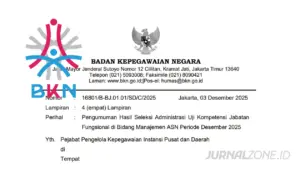Pengumuman Hasil Seleksi Administrasi Uji Kompetensi Jabatan Fungsional di Bidang Manajemen ASN