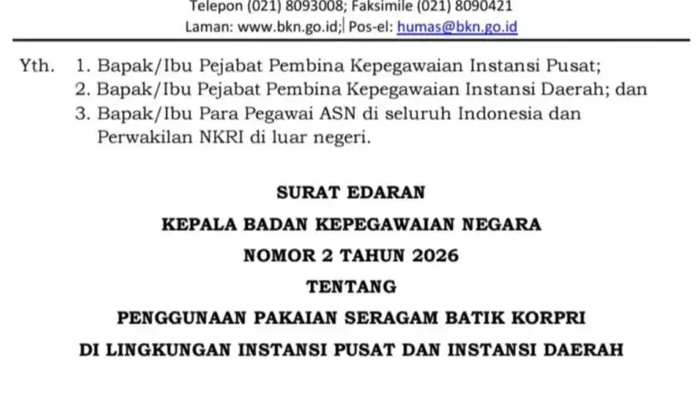 Aturan Penggunaa Seragam Batik Korpri Untuk PNS dan PPPK 2026