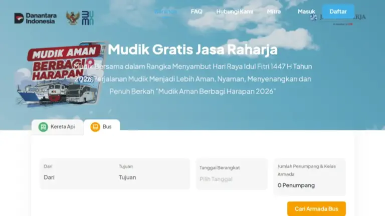Mudik Gratis Jasa Raharja 2026: Rute dan Cara Daftar di mudik.jasaraharja.co.id