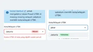 Lokasi Kota wilayah tes UTBK